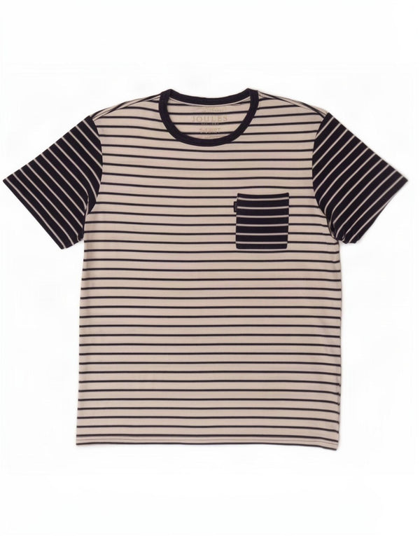 Joules Herren-T-Shirt-Oberteil, groß, weiß gestreift