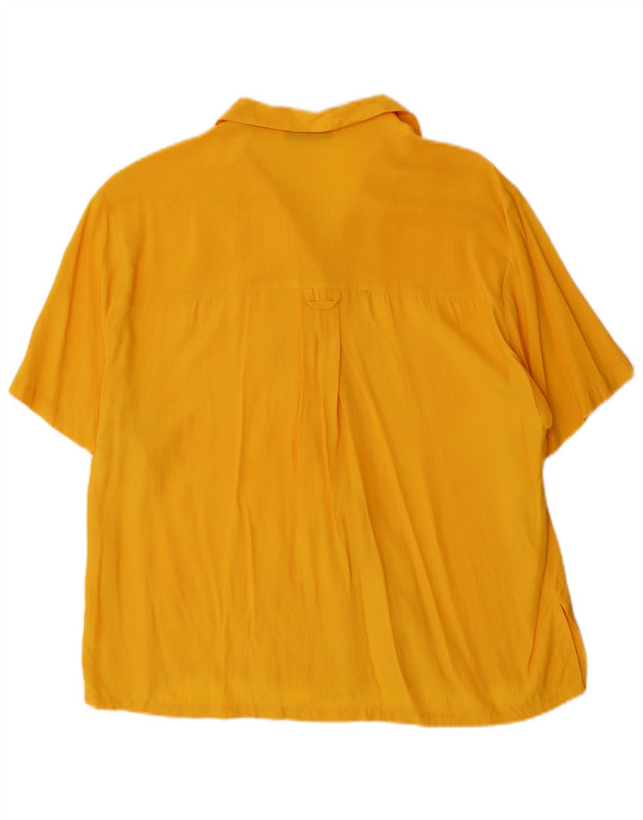 Marcello Cioni Damen Kurzarm-Hemdbluse IT 42 Mittelgelb