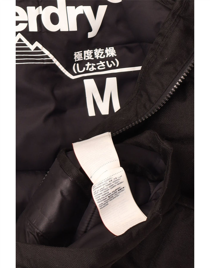 Superdry Herren-Jacke mit Kapuze, gepolstert, UK 38, Mittelschwarz, Polyester