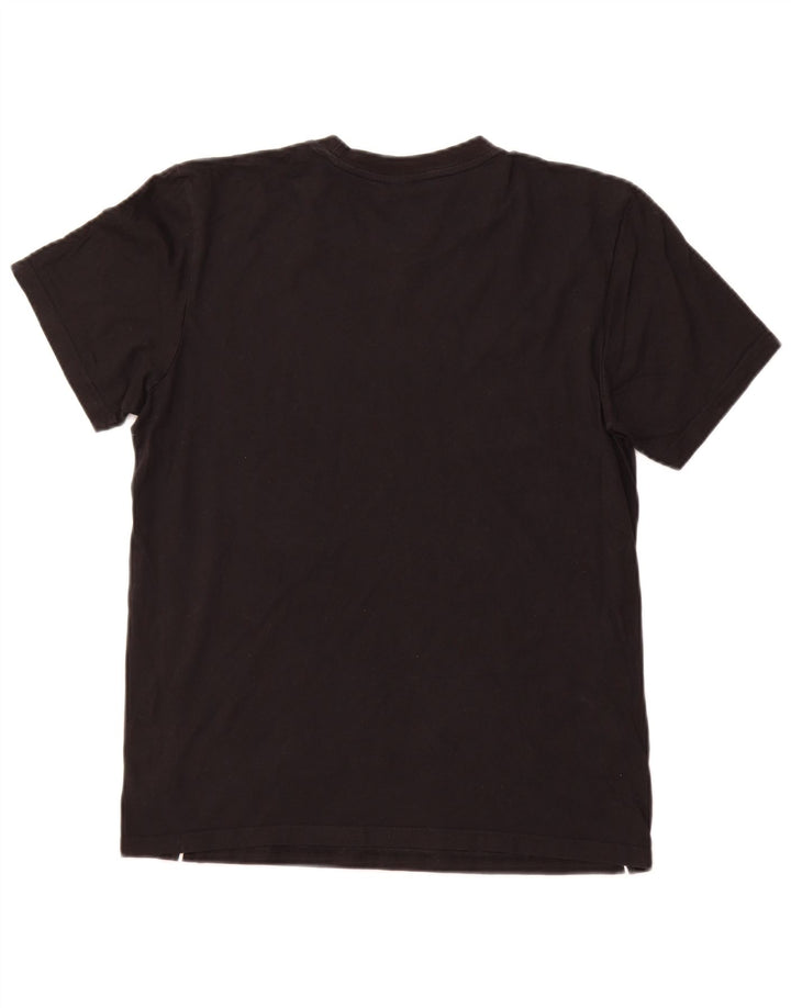 ADIDAS Damen T-Shirt Top UK 14 Medium Schwarz Baumwolle