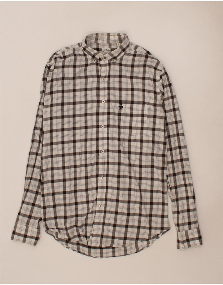 BROOKS BROTHERS Mens Shirt XL Grey Check Cotton Vintage Brooks Brothers and Second-Hand Brooks Brothers from Messina Hembry 