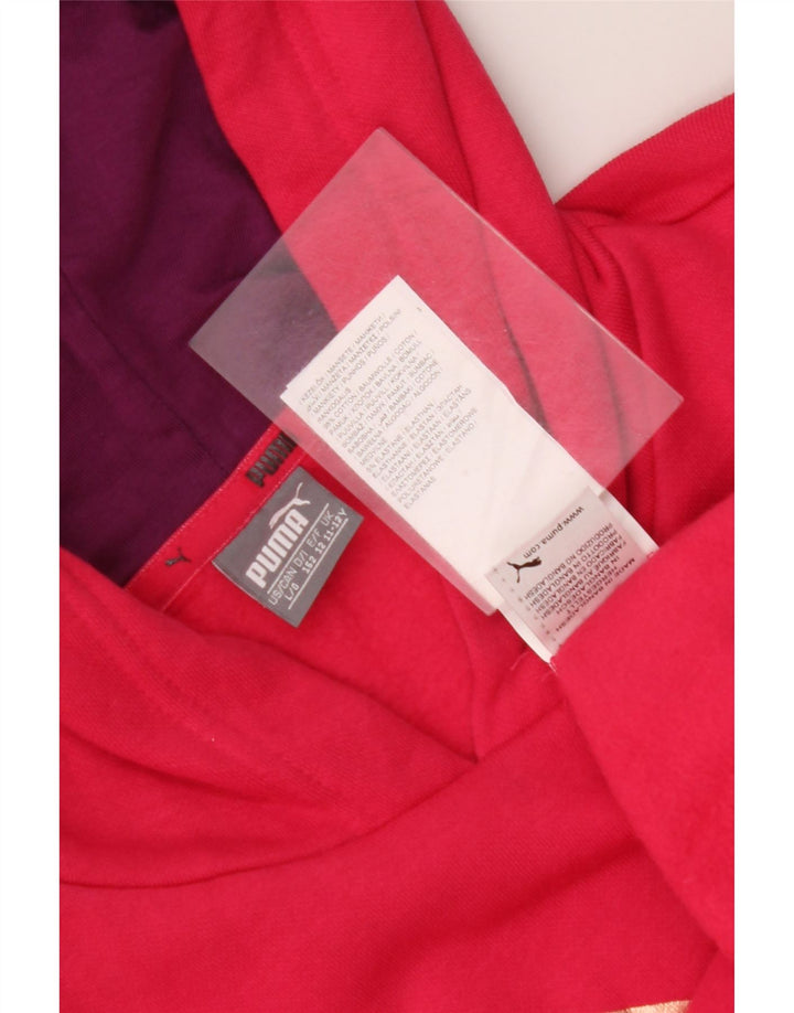 PUMA Mädchen-Kapuzenpullover mit Grafik, 11–12 Jahre, rosa, Colourblock-Baumwolle