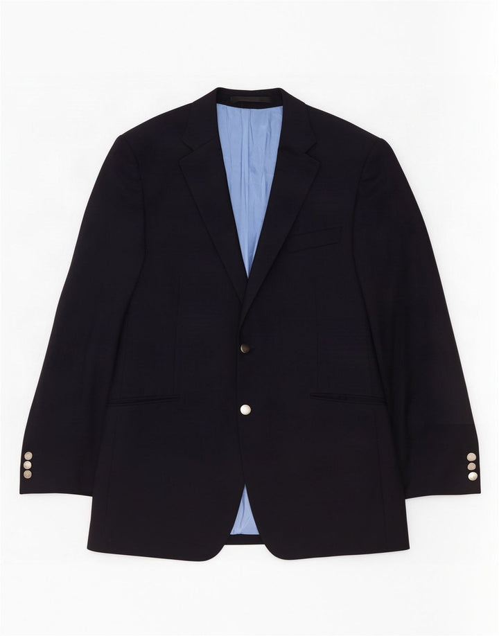 Marks & Spencer Herren-Blazer mit 2 Knöpfen, UK 42, große marineblaue Schurwolle