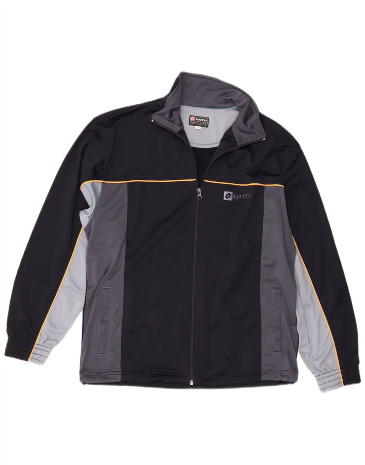 Lotto Herren-Trainingsanzug-Top-Jacke, mittelgroß, Marineblau, Farbblock-Sport