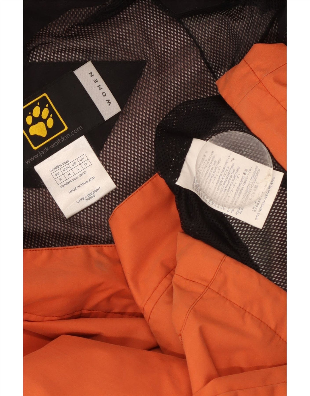 Jack Wolfskin Damen-Windbreakerjacke mit Kapuze, UK 10, Größe S, Orange, Polyester