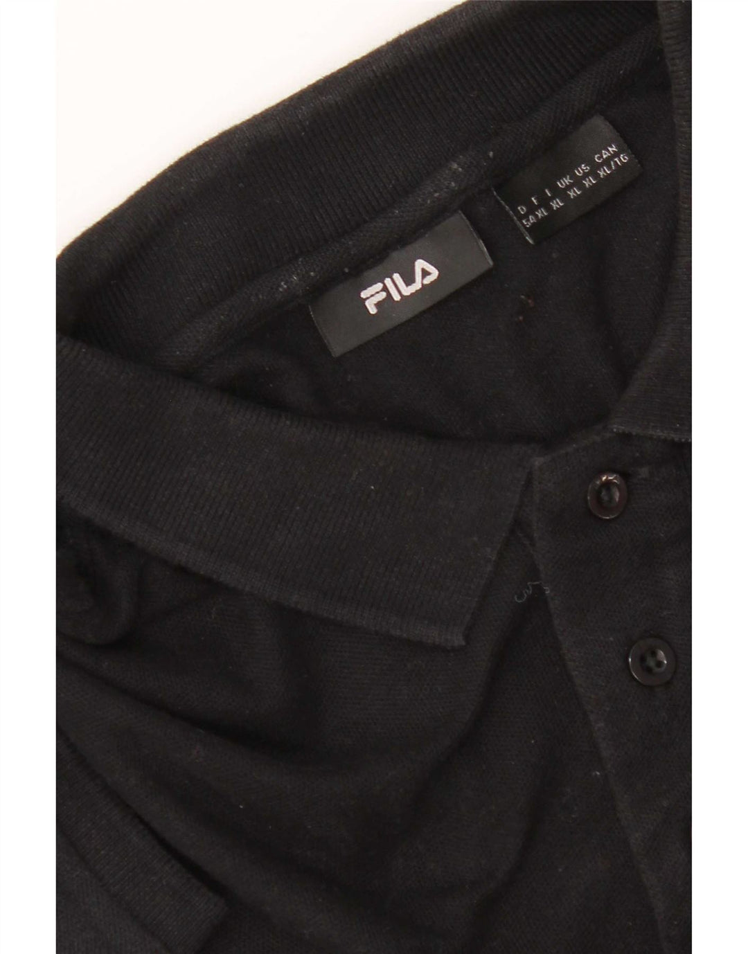 Fila Herren Kurzarm-Poloshirt mit normaler Passform, XL, Schwarz