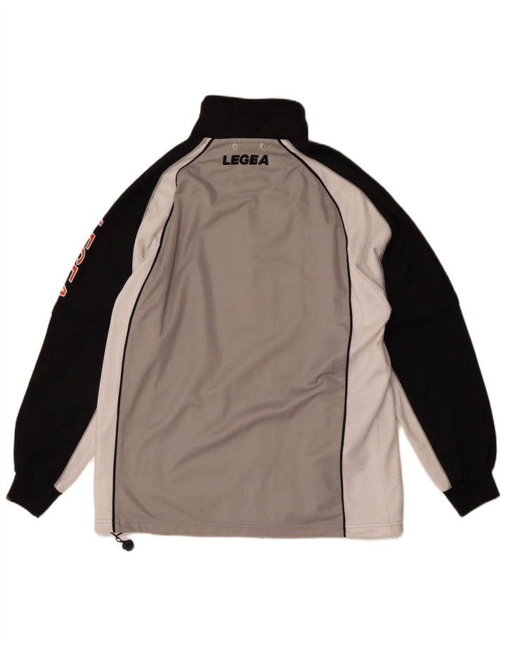 Legea Herren-Trainingsanzugoberteil mit Grafik, mittelgraues Farbblock-Polyester
