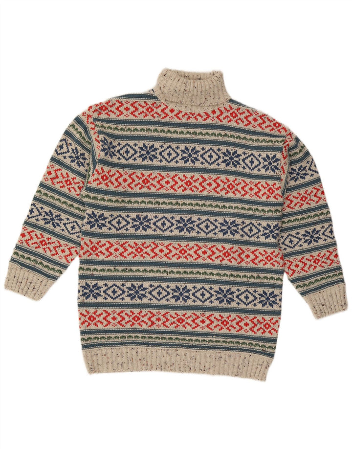Trend Herren-Pullover mit Rollkragen, Mittelgrau, Fair-Isle-Acryl