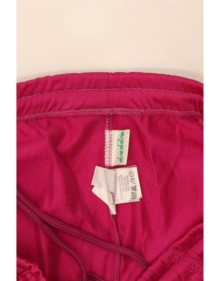 Diadora Damen Crop-Trainingshose UK 12 Mittelrosa