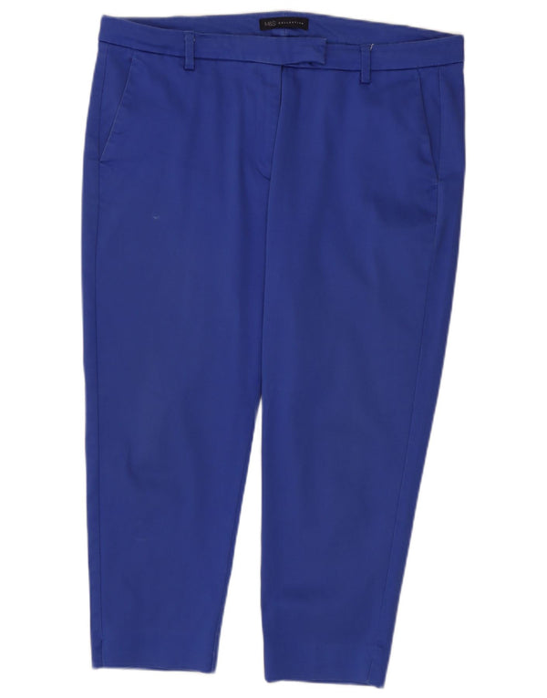 Marks & Spencer Damen Tapered Cropped-Hose UK 16 Large W36 L23 Blau