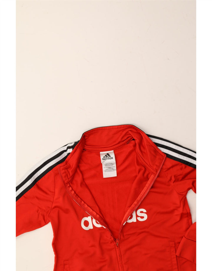 ADIDAS Boys Graphic Tracksuit Top Jacket 6-7 Years Red Polyester Vintage Adidas and Second-Hand Adidas from Messina Hembry 