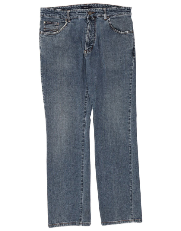 Gant Mens Straight Jeans W36 L32 Blue Cotton