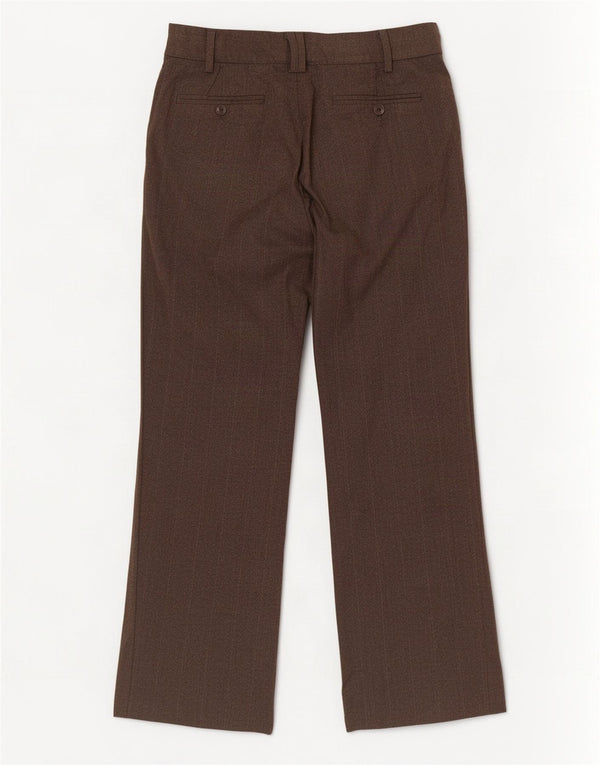 Zara Damen Bootcut-Anzughose EU 36 XS W26 L28 Braun gestreift Polyester