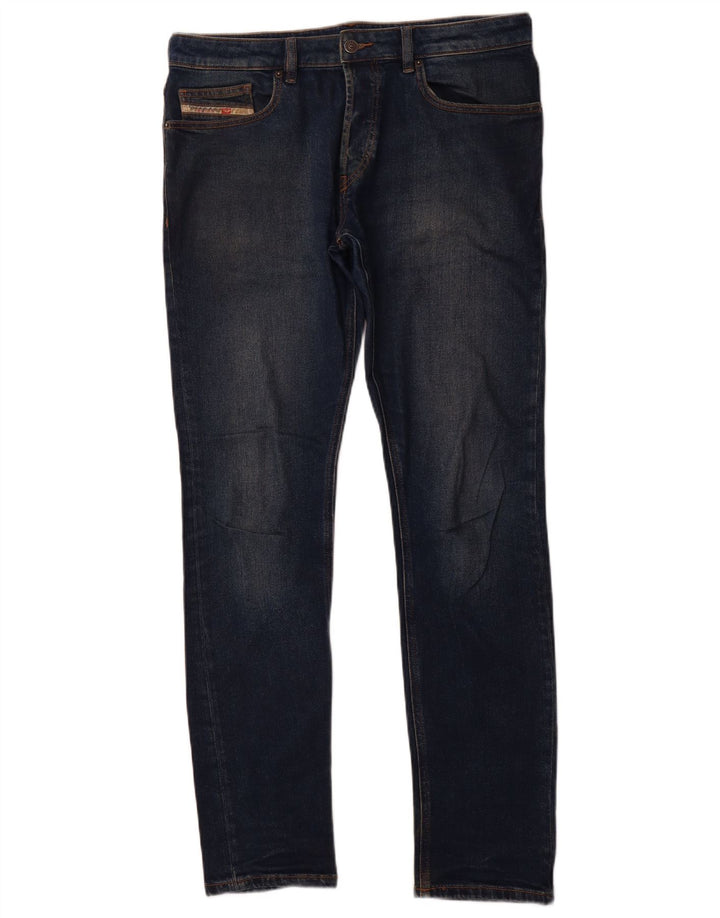 DIESEL Herren Slim Jeans W32 L32 Marineblaue Baumwolle