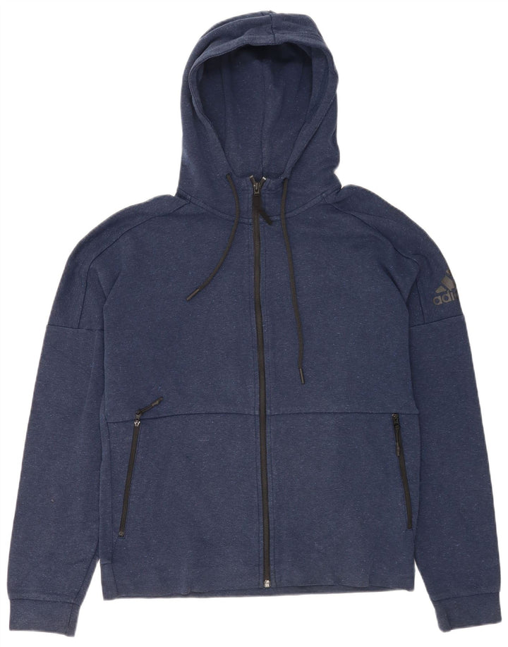 Adidas Herren-Kapuzenpullover mit Reißverschluss, mittelgroß, Marineblau gefleckt