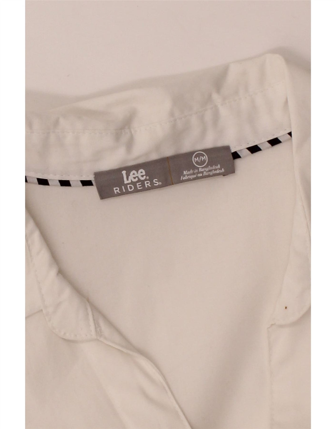 LEE Womens Riders 3/4 Sleeve Shirt UK 14 Medium White Cotton Vintage Lee and Second-Hand Lee from Messina Hembry 