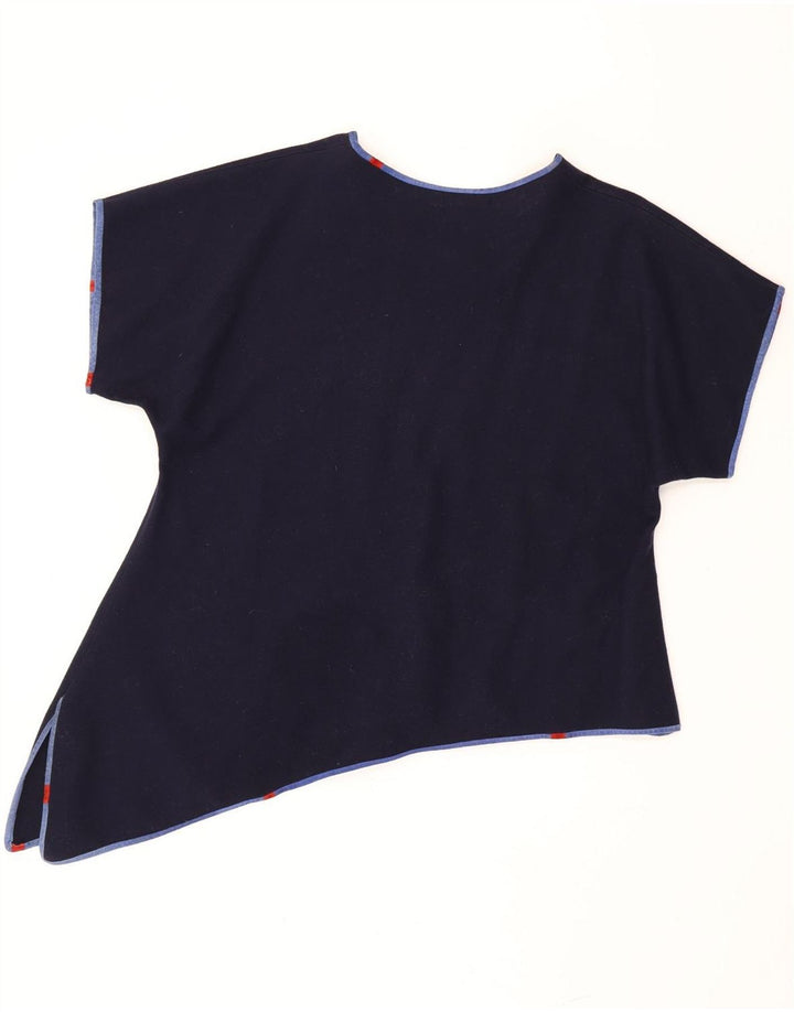 Vintage Damen Asymmetrisches Top UK 18 XL Marineblau