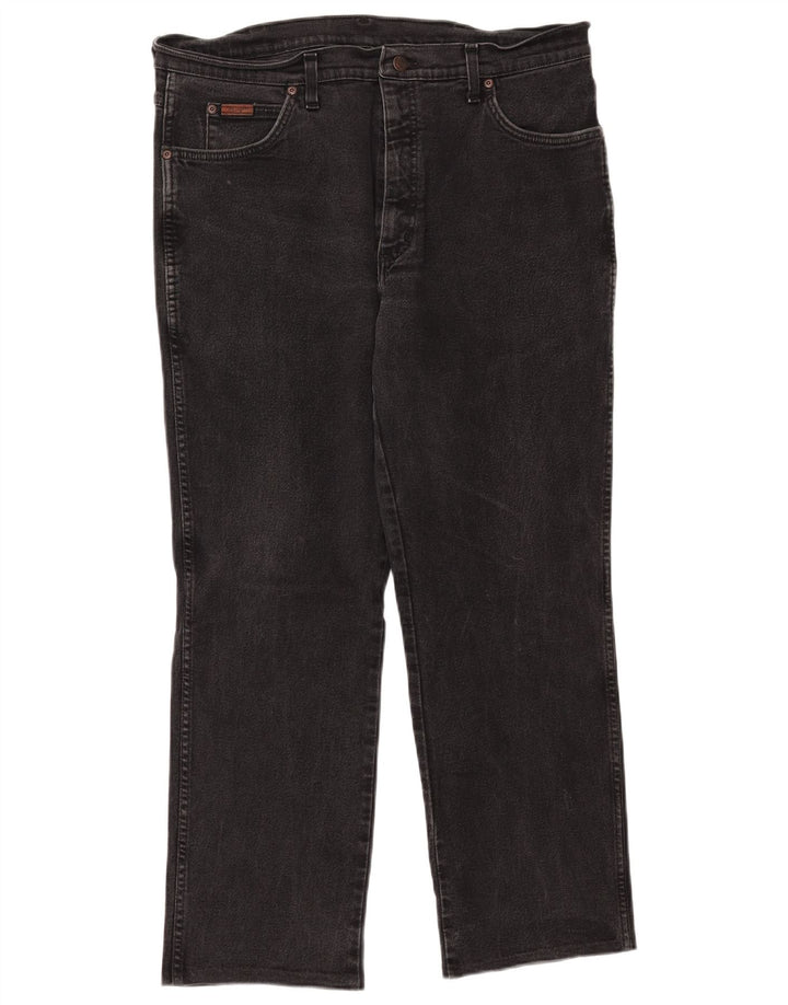 Wrangler Herren Texas Straight Jeans W38 L28 Schwarze Baumwolle