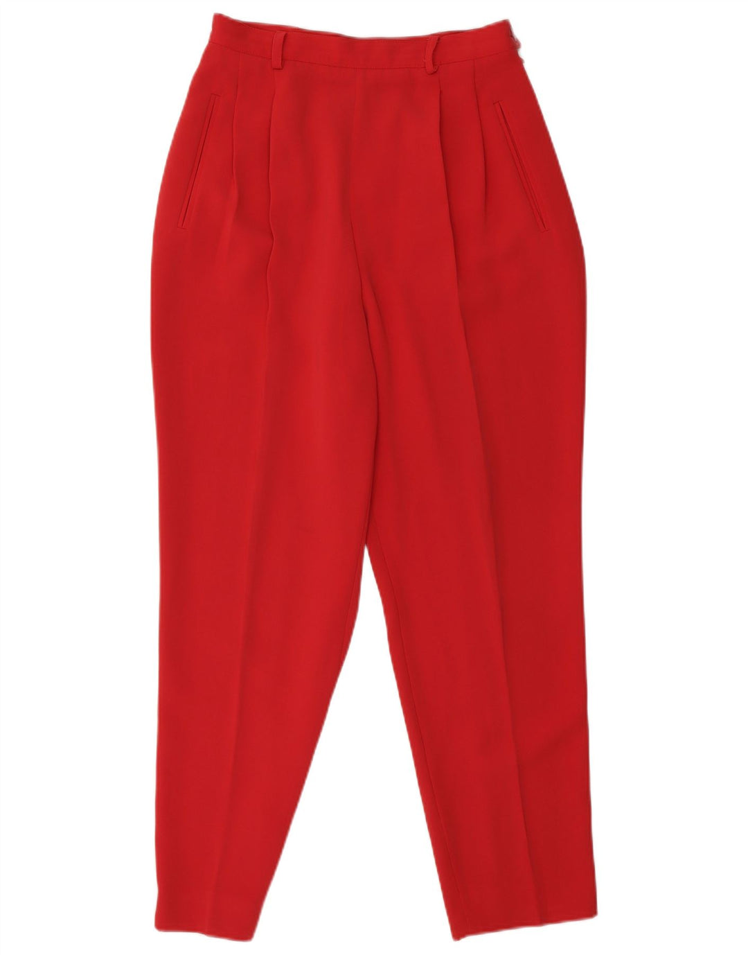 CACHAREL Damen-Hose mit hoher Taille, gerippt, kurz geschnitten, UK 8, Größe S, W24, L25, Rot
