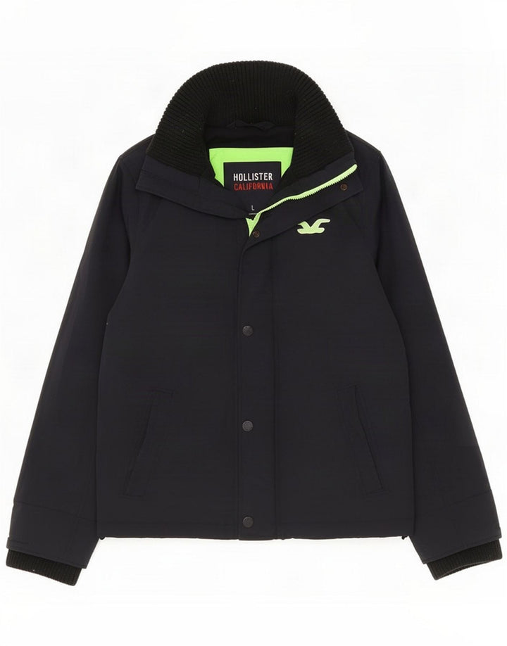 Hollister Herren-Windbreaker-Jacke UK 40, Marineblau, Polyester, Größe 40