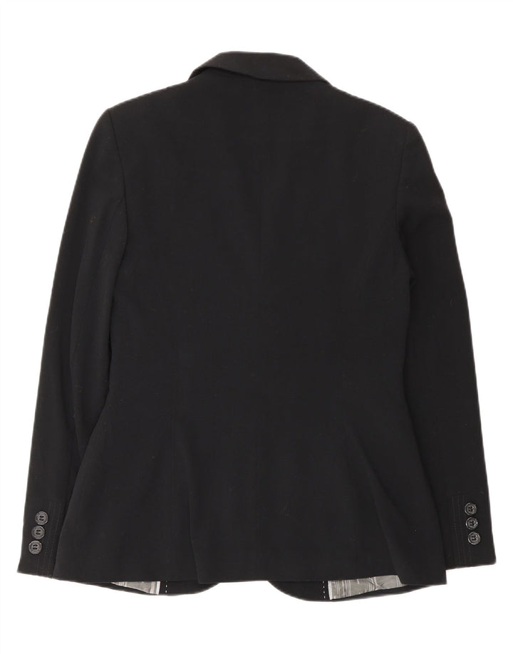 Marks & Spencer Damen-Blazerjacke mit 1 Knopf, Gr. 10, Größe S, Schwarz, Polyester