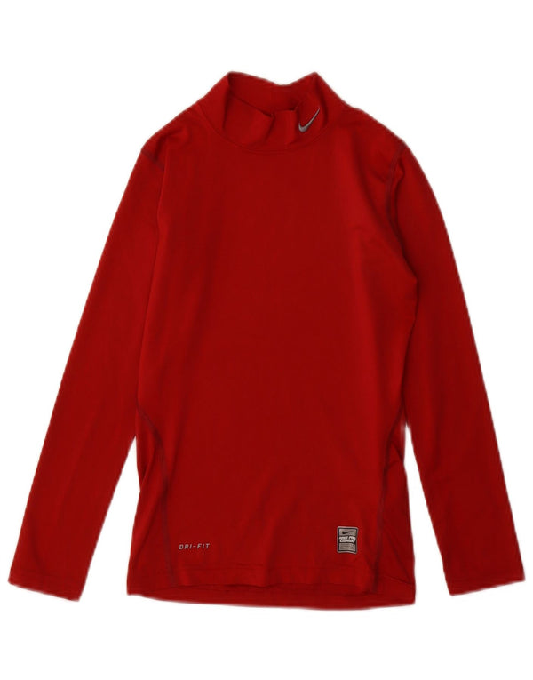 Nike Dri-Fit-Oberteil für Mädchen, langärmlig, 10–11 Jahre, mittleres Burgunderrot, Polyester