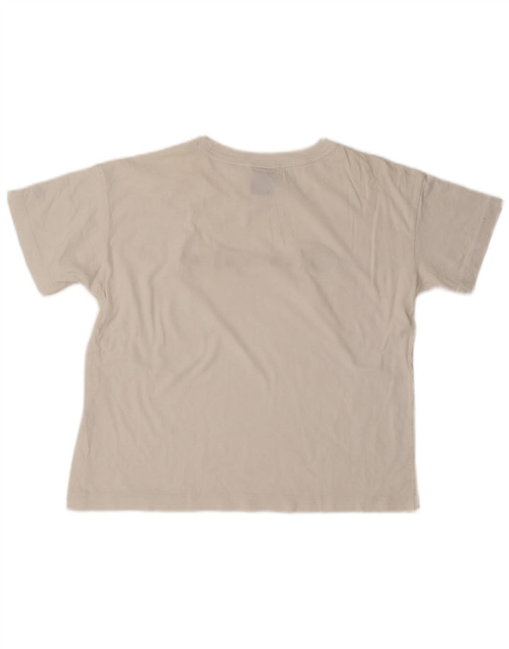 Champion Damen Crop Graphic T-Shirt Top UK 14 Medium Weiß