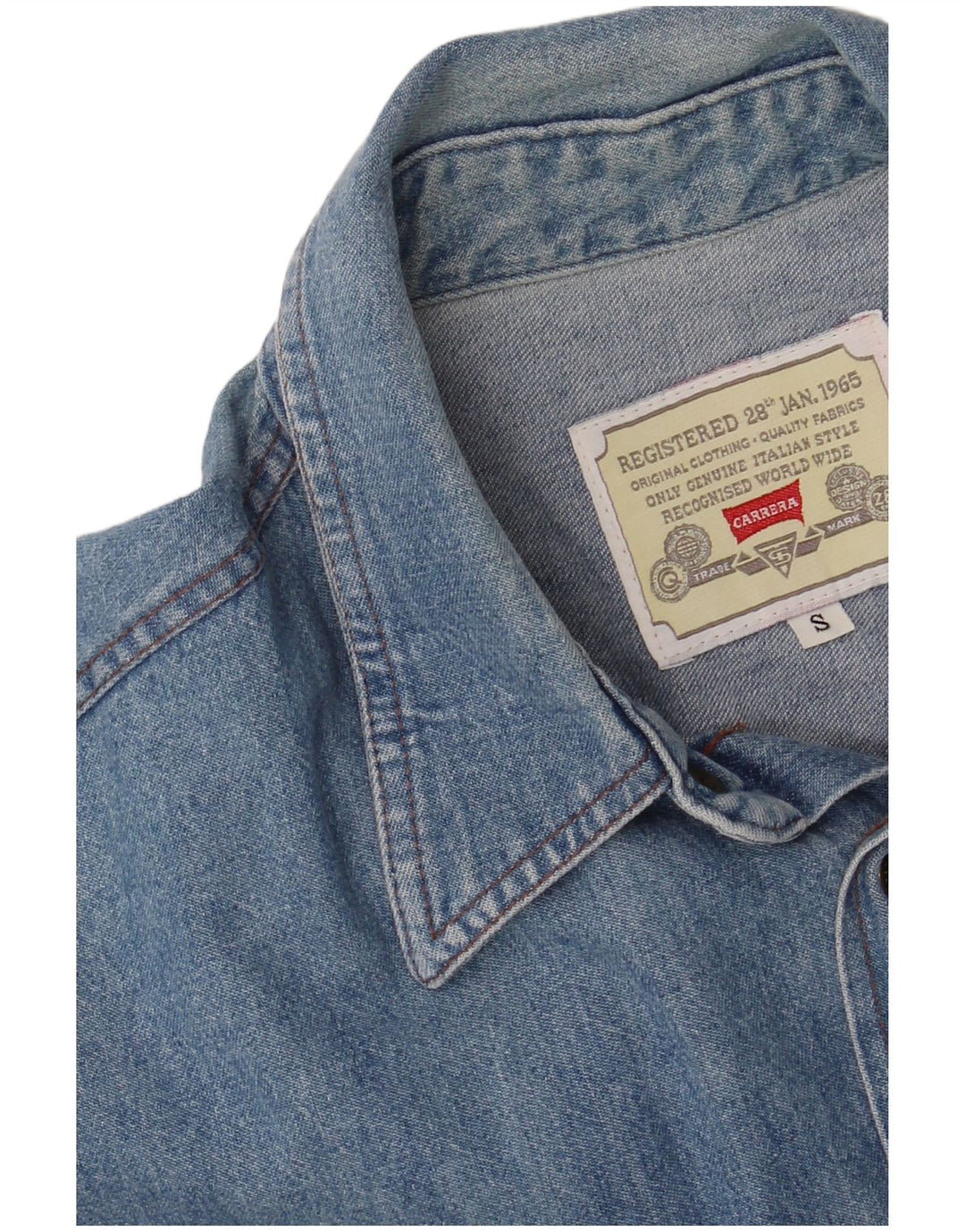 CARRERA Mens Denim Shirt Small Blue Cotton