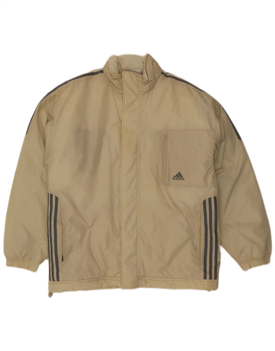 Adidas Herren Loose Fit Wattierte Jacke UK 40/42 Medium Beige Polyester