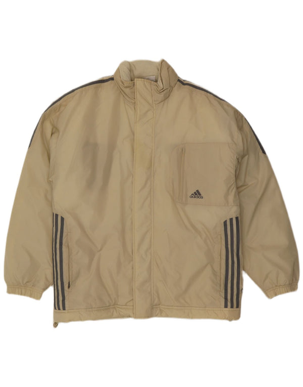 Adidas Herren Loose Fit Wattierte Jacke UK 40/42 Medium Beige Polyester