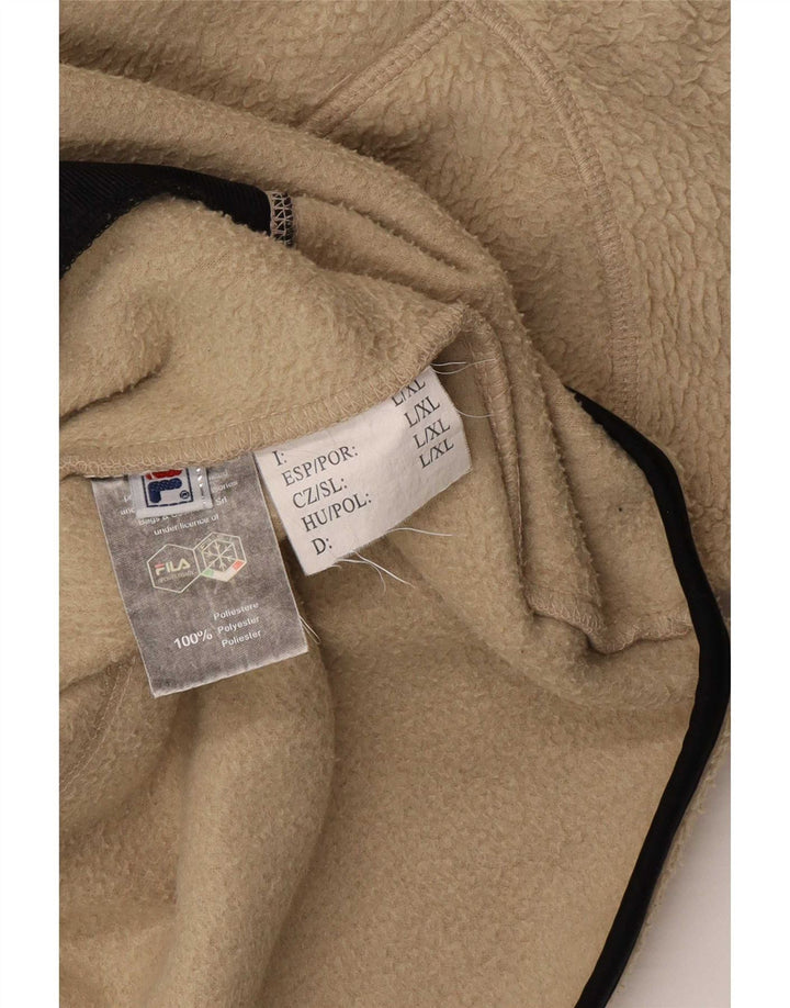 Fila Herren Fleecejacke UK 40 Large Beige Colourblock Polyester