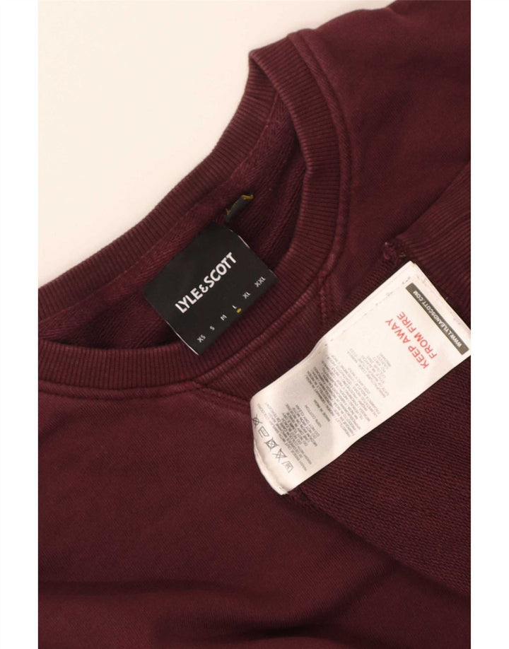 Lyle & Scott Herren-Sweatshirt, Pullover, Größe L, Kastanienbraun, Baumwolle
