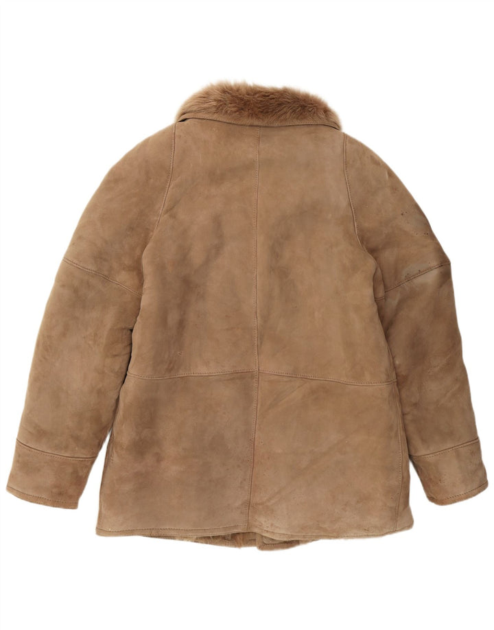 Vintage Herren Shearling Jacke IT 52 XL Braun Shearling