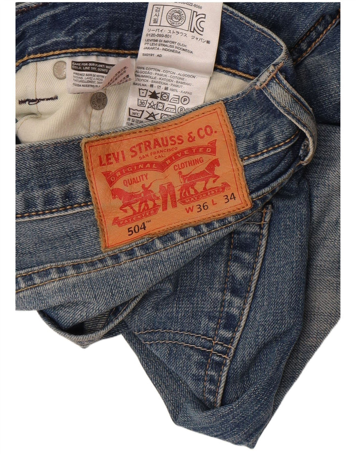 Levi's Herren 504 Straight Jeans W36 L34 Blaue Baumwolle