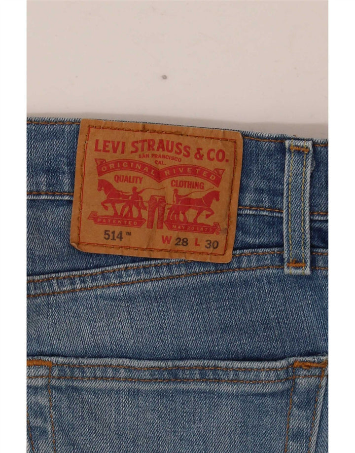 Levi's Damen 514 Distressed Straight Jeans W28 L30 Blau