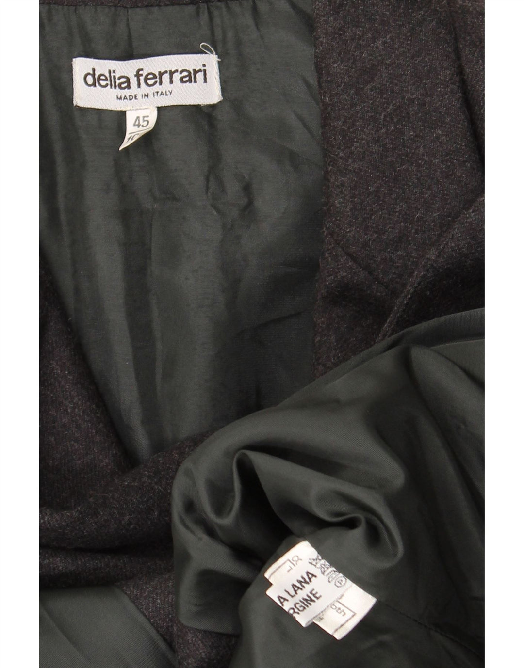 Delia Ferrari Damen-Blazerjacke mit 3 Knöpfen, IT 45, Mittelschwarze Schurwolle