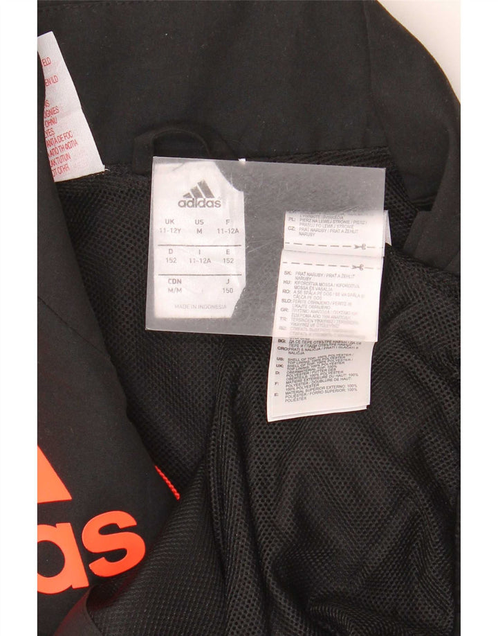 Adidas Jungen Grafik-Trainingsanzug-Top-Jacke, 11–12 Jahre, schwarzes Polyester