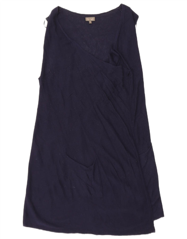 PHASE EIGHT Womens Longline Open Cardigan Sweater UK 12 Medium Navy Blue