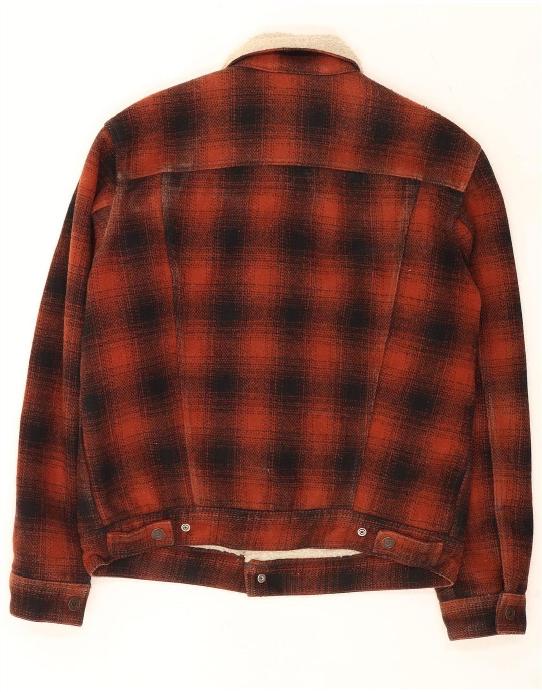 Levi's Herren Sherpa Jacke UK 38 Mittelrot kariertes Polyester