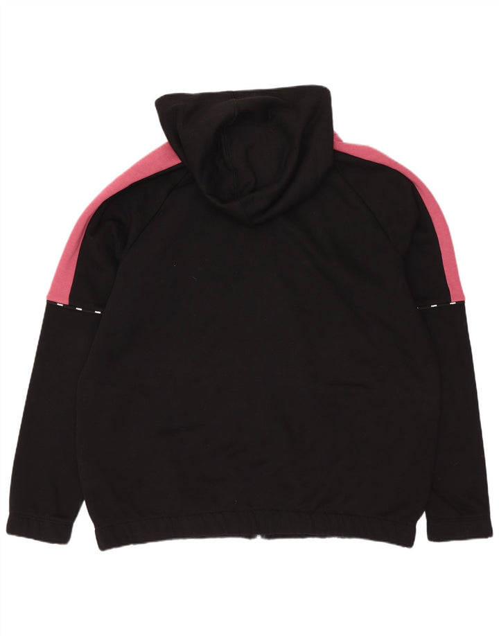 Puma Damen-Kapuzenpullover mit Reißverschluss, UK 14, mittelschwarz, Colourblock-Baumwolle