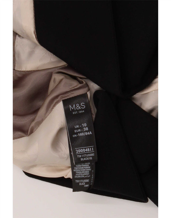 Marks & Spencer Damen-Blazerjacke mit 1 Knopf, Gr. 10, Größe S, Schwarz, Polyester