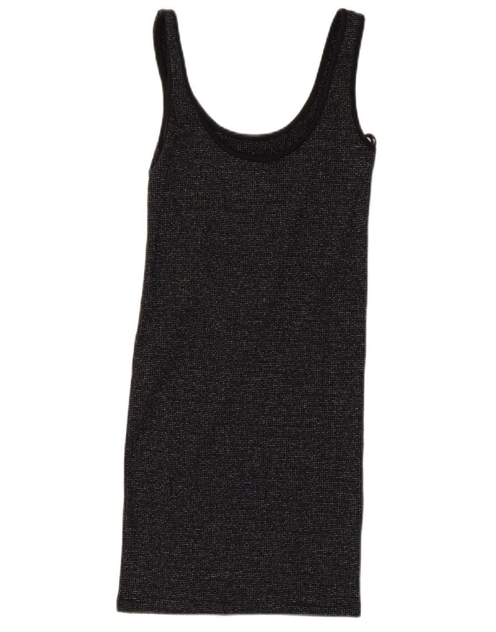 ZARA Womens Sleeveless Shift Dress UK 8 Small Black
