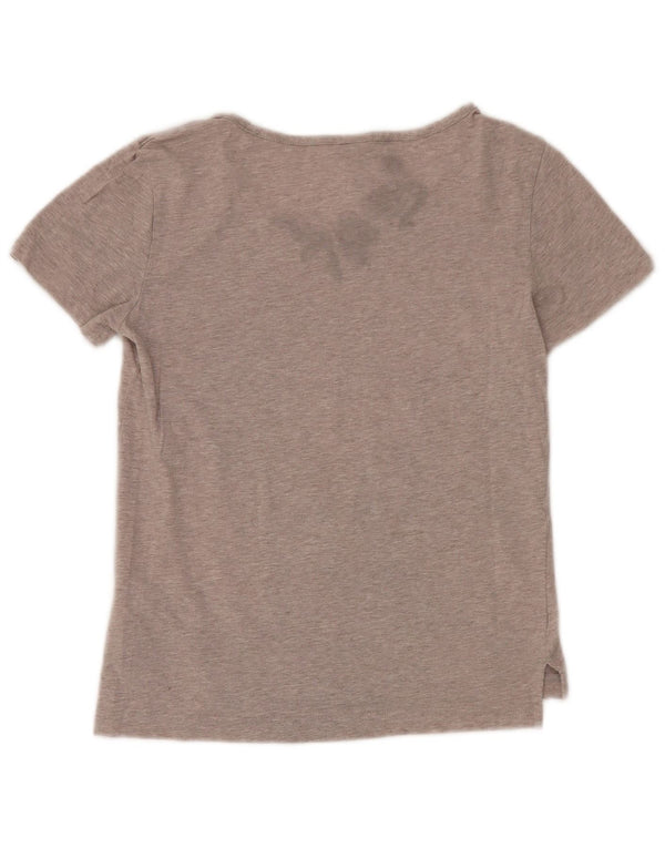 Adidas Damen Graphic T-Shirt Top UK 8/10 Small Grau gefleckte Baumwolle