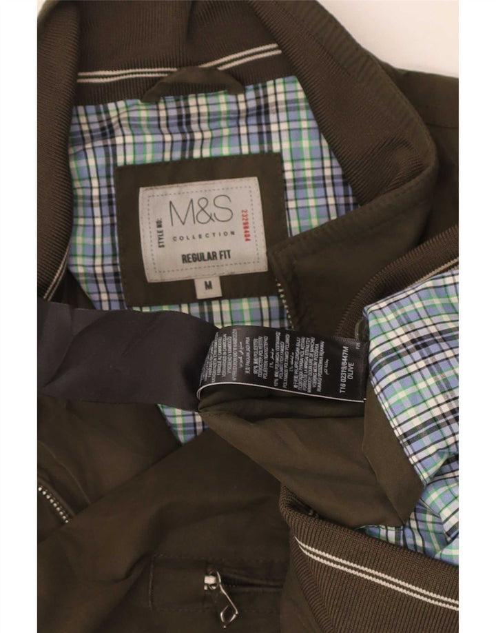 Marks & Spencer Herren-Bomberjacke mit normaler Passform, UK 38, mittleres Khaki, Polyester