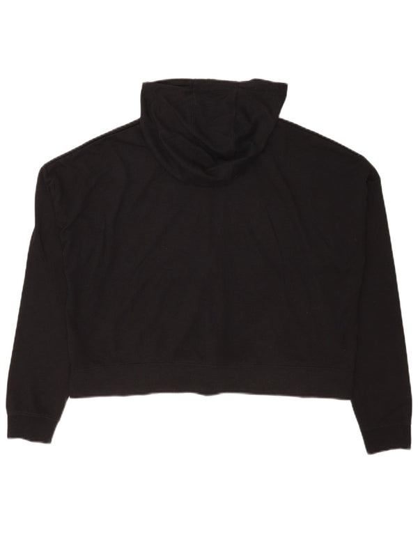 Nike Womens Crop Oversized Zip Hoodie Pullover UK 14 Mittelschwarzes Polyester