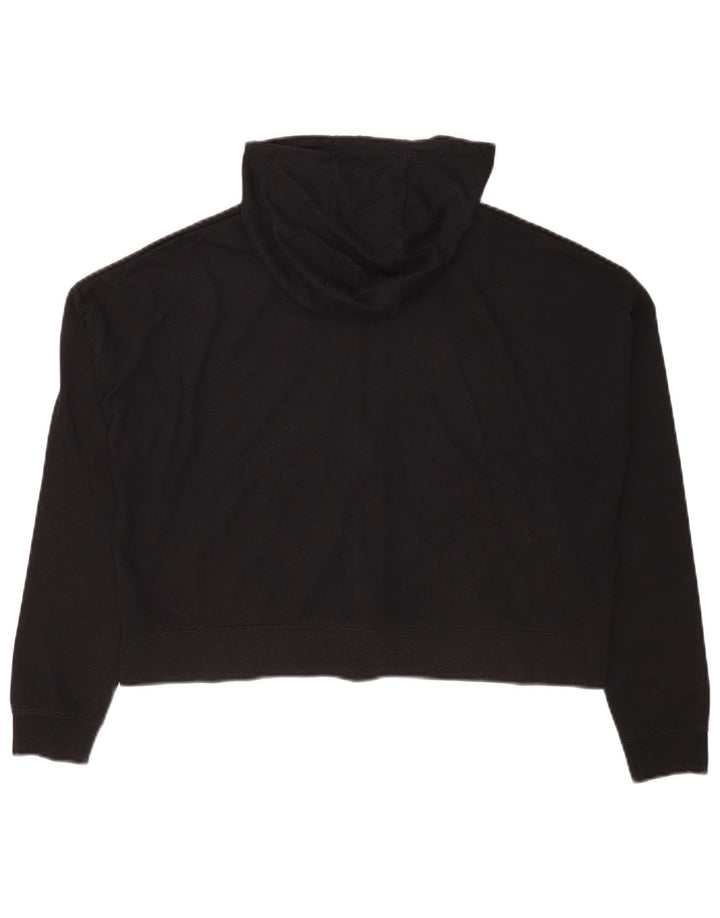 Nike Womens Crop Oversized Zip Hoodie Pullover UK 14 Mittelschwarzes Polyester