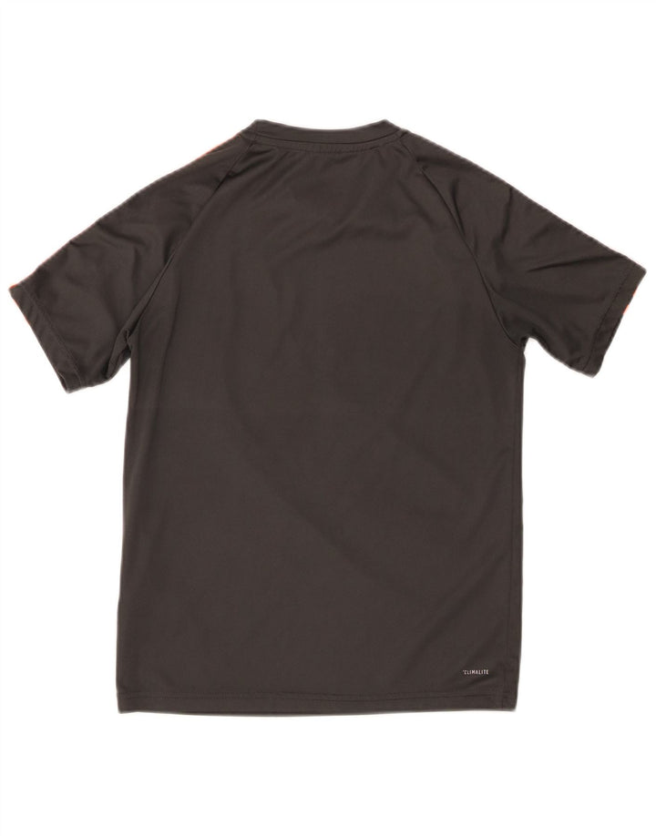 Adidas Jungen Climalite Graphic T-Shirt Top 11-12 Jahre Graues Polyester