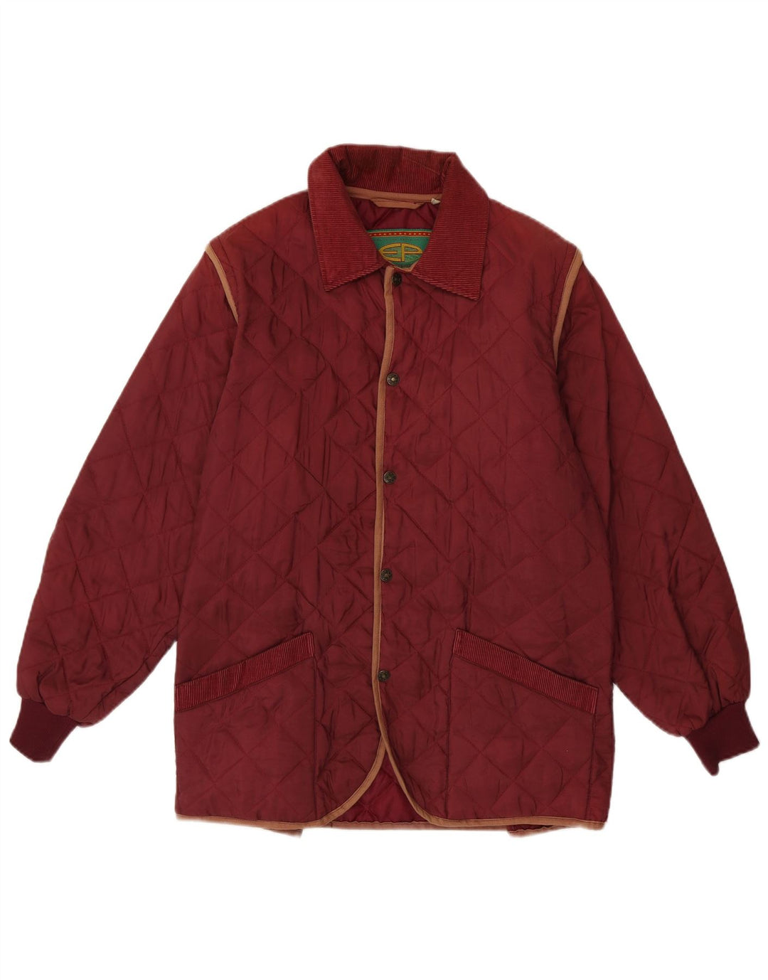 Vintage Herren Steppjacke UK 36 Small Burgund Nylon