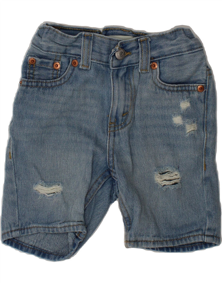 LEVI'S Boys 511 Distressed Denim Shorts 2-3 Years W18 Blue Cotton Vintage Levi's and Second-Hand Levi's from Messina Hembry 