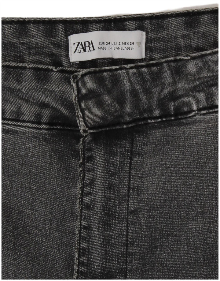 Zara Damen High Rise Flared Jeans EU 34 2XS W24 L31 Grau